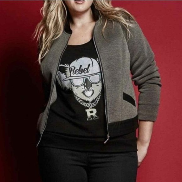 torrid Jackets & Blazers - Rebel Wilson x Torrid Scuba Bomber Jacket - 3/3X